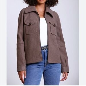 NWT Avec Les Filles Relaxed Zip Front Jacket in size M